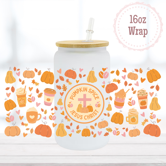 Pumpkin Spice Jesus Christ 16oz UVDTF Cup Wrap