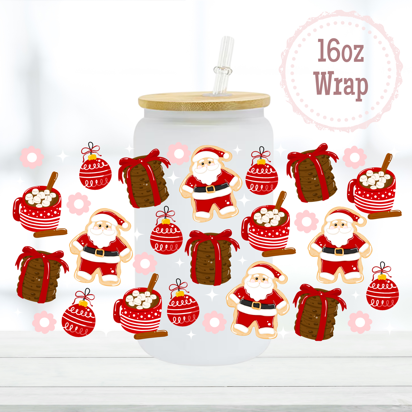 Santa Cookies 16oz UVDTF Cup Wraps