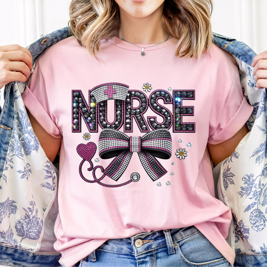 Nurse Rhinestone DTF Print
