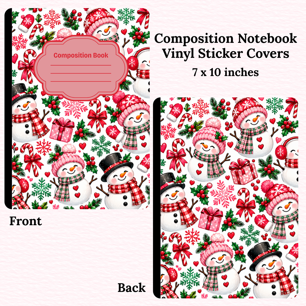 Snowmen Composition Notebook Vinyl Cover