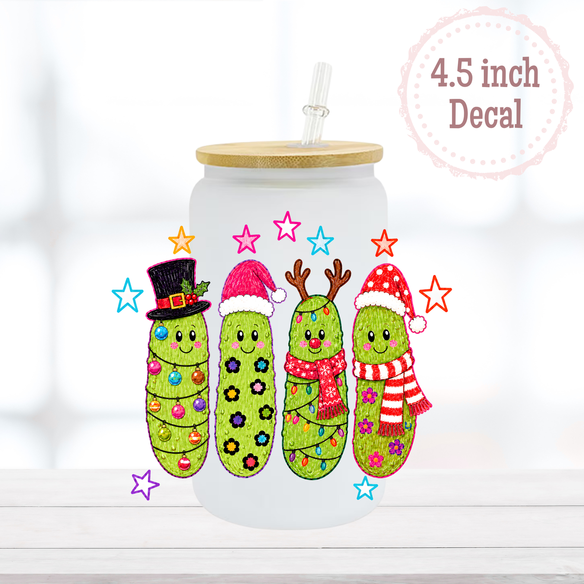 Christmas Pickles UVDTF Decal