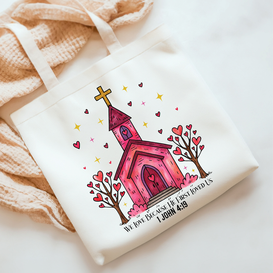 Loved Us First Church DTF Print