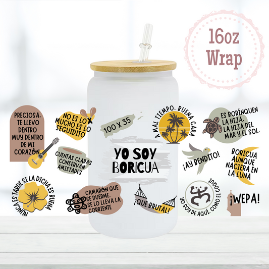 Yo Soy Boricua 16oz UVDTF Cup Wrap