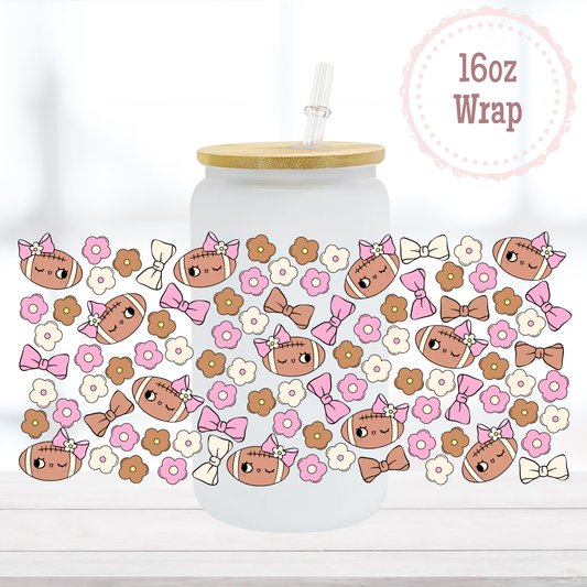 Cute Footballs 16oz UVDTF Cup Wrap