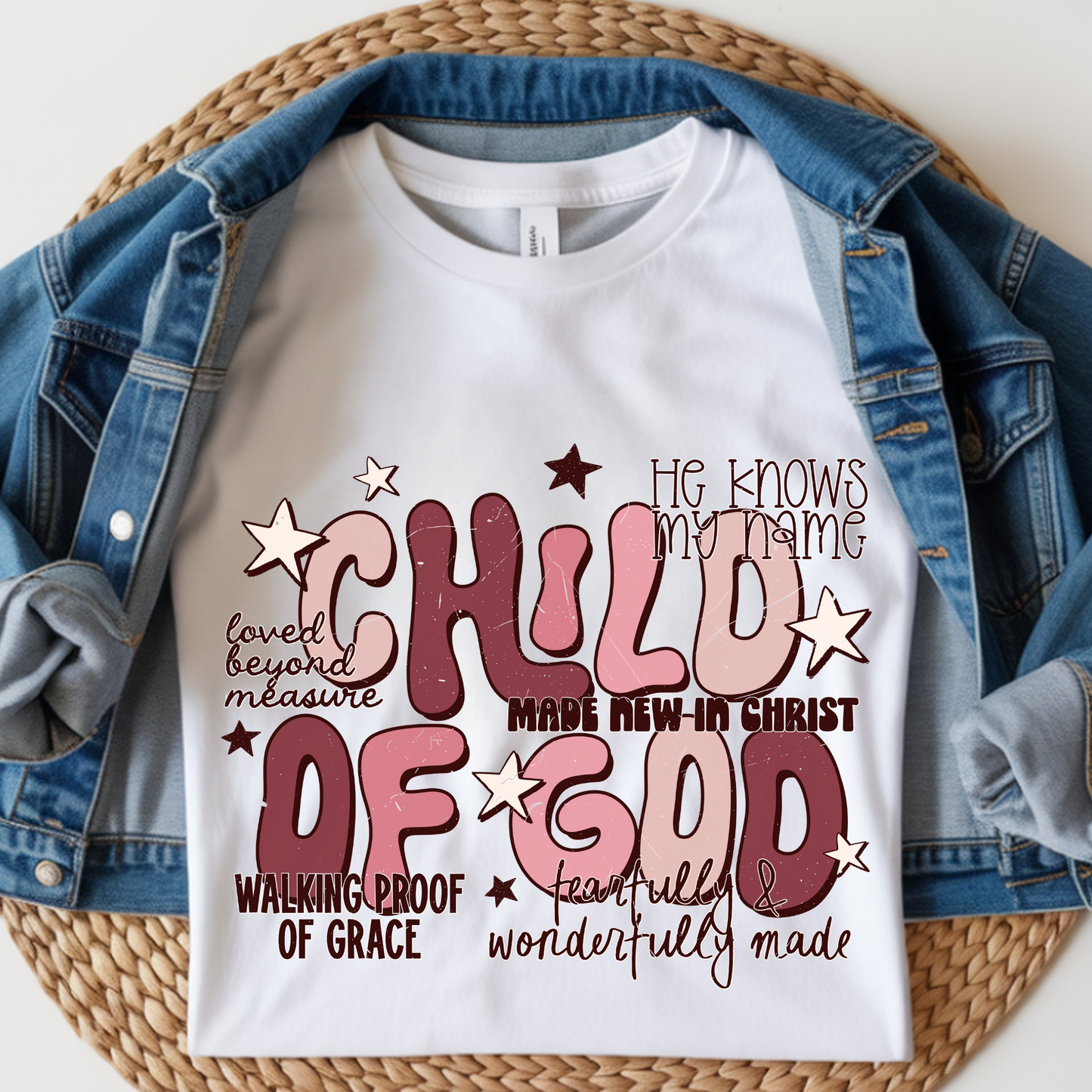 Child of God Pink Kids DTF Print