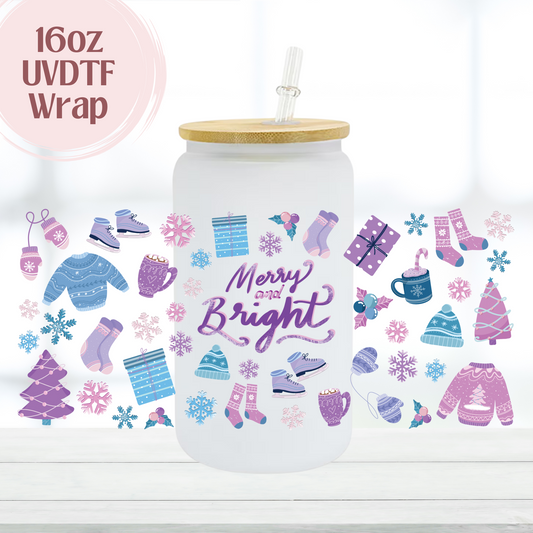 Merry & Bright 16oz UVDTF Cup Wrap