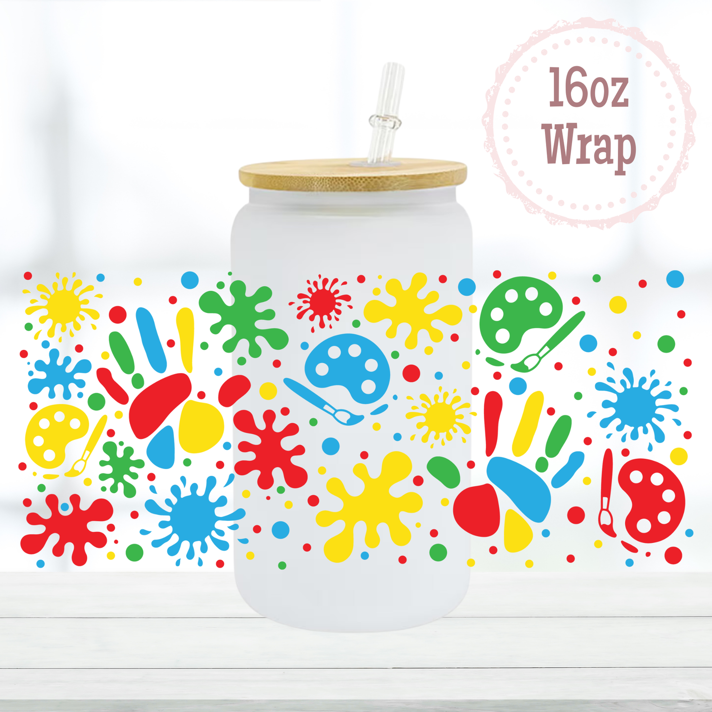 Paint Splatter 16oz UVDTF Cup Wrap
