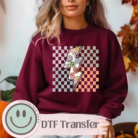 Fall Thunderbolt Smileys DTF Print