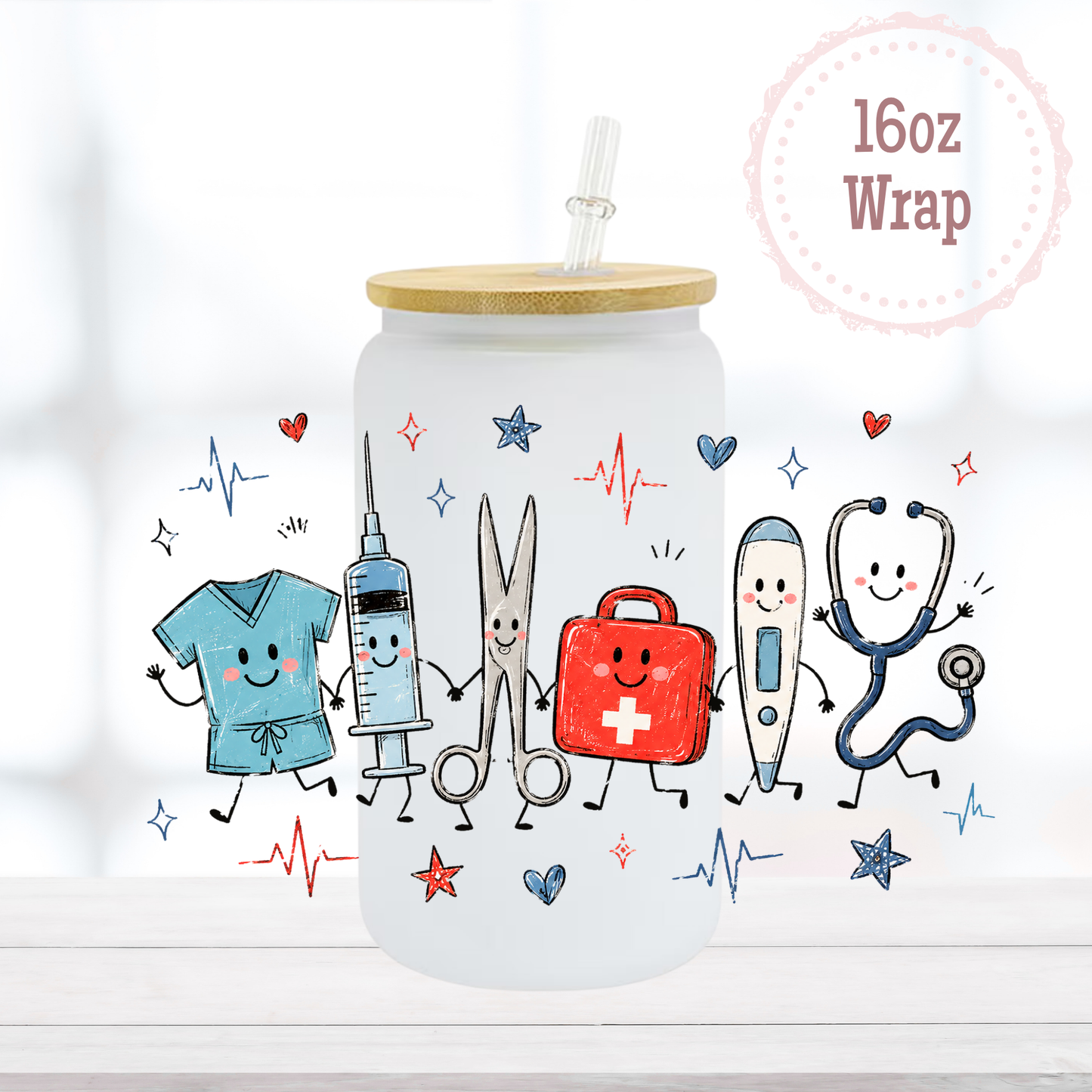 Medical Cuties 16oz UVDTF Cup Wrap