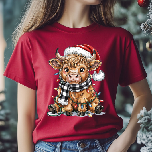 Christmas Highland DTF Print