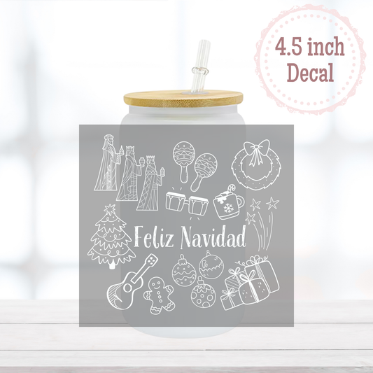 Feliz Navidad UVDTF Decal