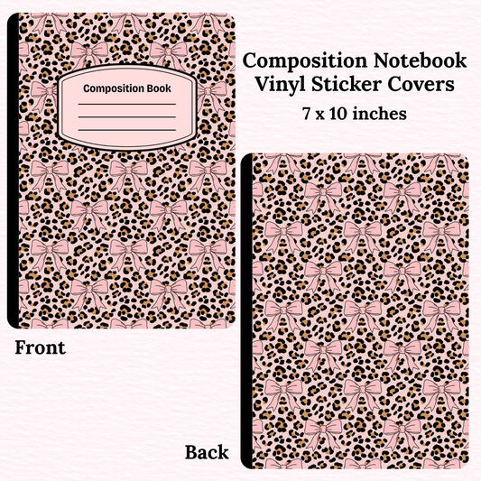 Animal Print and Bows Composition Notebook Vinyl Cover