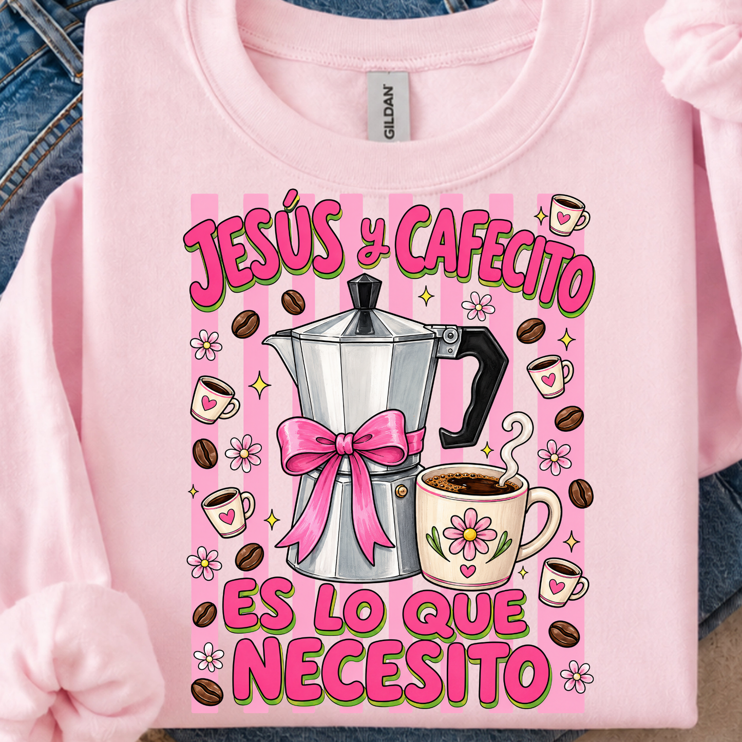Jesus y Cafecito DTF Print