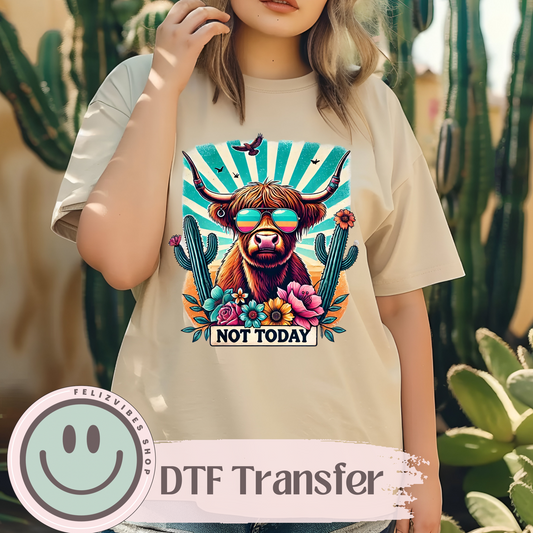 Not Today Highland DTF Print