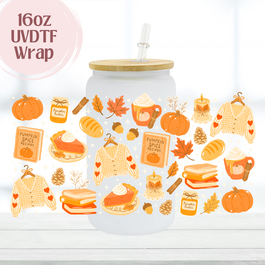 Cottagecore Fall 16oz UVDTF Cup Wrap