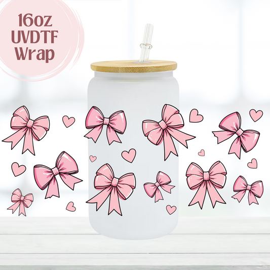 Pink Bows 16oz UVDTF Cup Wrap