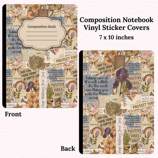 Self Care Collage Composition Notebook Vinyl Cover