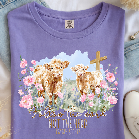 Follow the Word Cows DTF Print