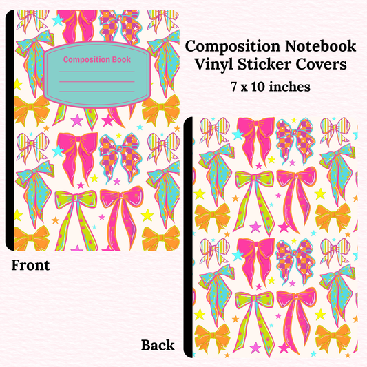 Colourful Bows Composition Notebook Vinyl Cover