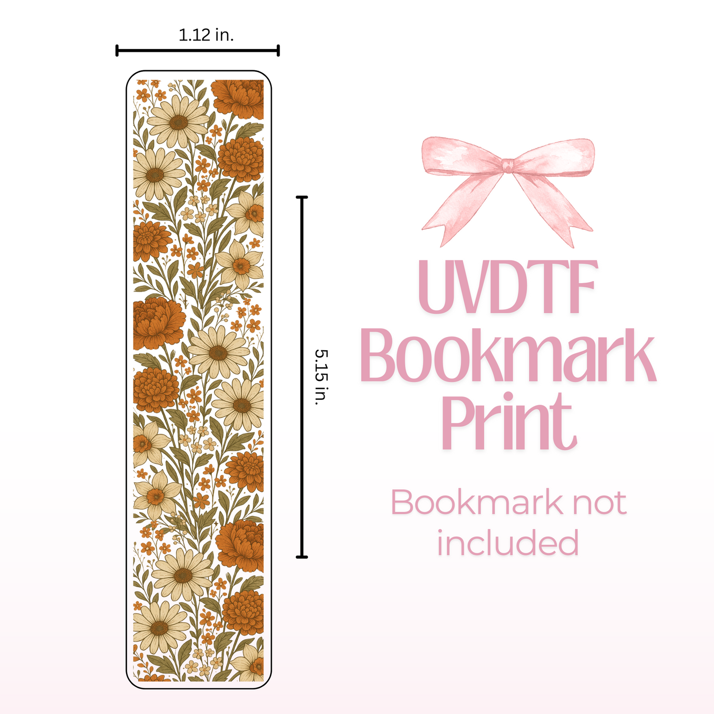 Boho Floral Double Sided Bookmark