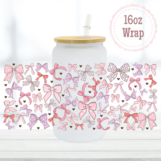 Pink and Purple Bows 16oz UVDTF Cup Wrap