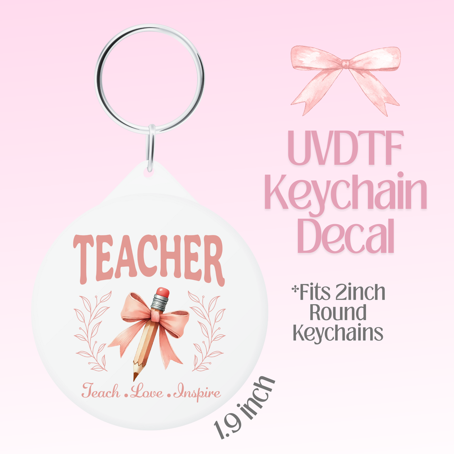 Teacher Round Keychain Decal