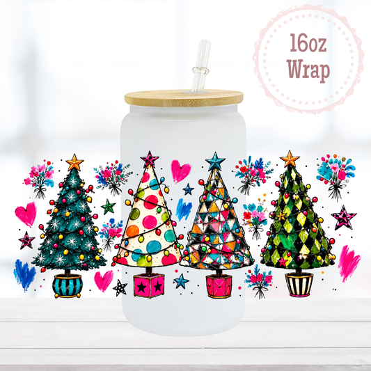 Colourful Trees 16oz UVDTF Cup Wrap