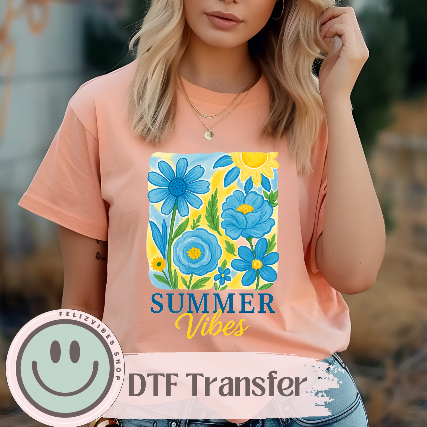Floral Summer Vibes DTF Print