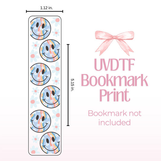 Blue Smiley Double Sided Bookmark