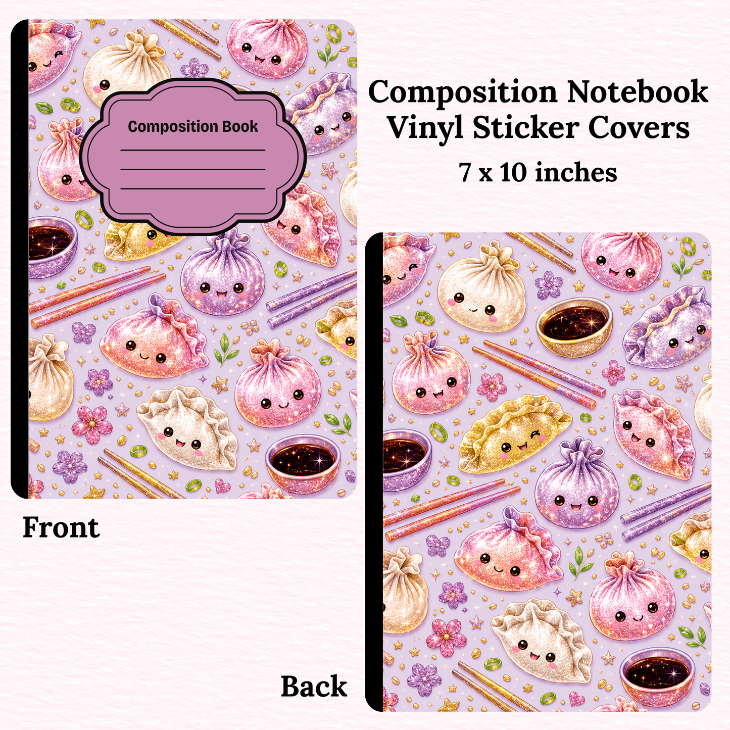 Glitter Dumplings Notebook Vinyl Cover