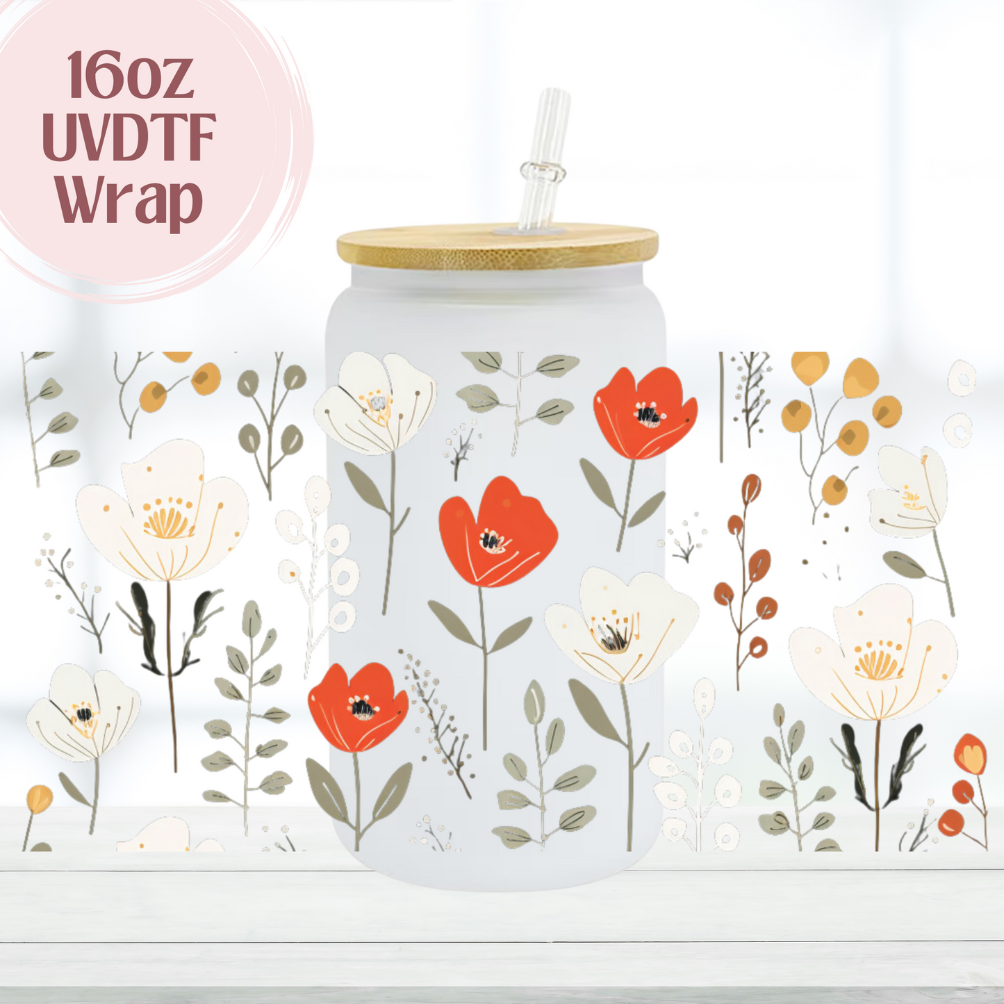 Vintage Floral 16oz UVDTF Cup Wrap
