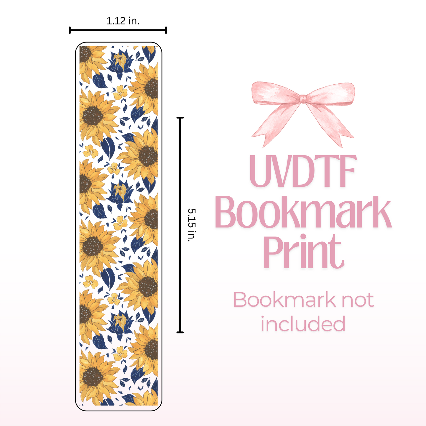 Sunflowers with Blue Leaves Double Sided Bookmark