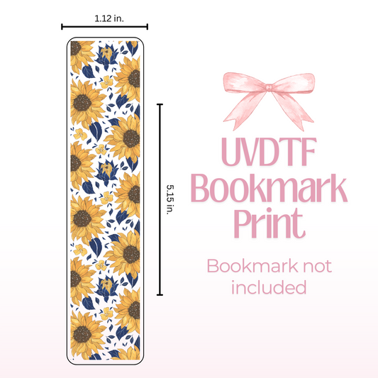 Sunflowers with Blue Leaves Double Sided Bookmark