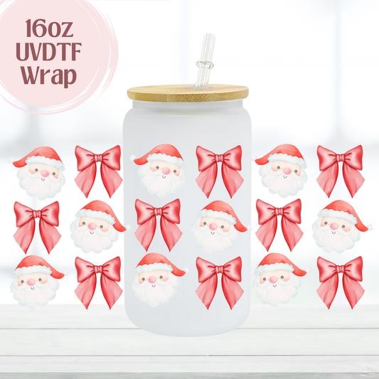 Red Santas 16oz UVDTF Cup Wrap