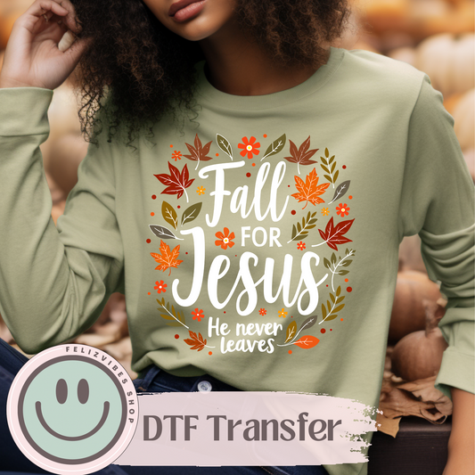 Fall For Jesus DTF Print