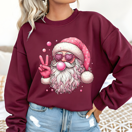 Pink Santa DTF Print