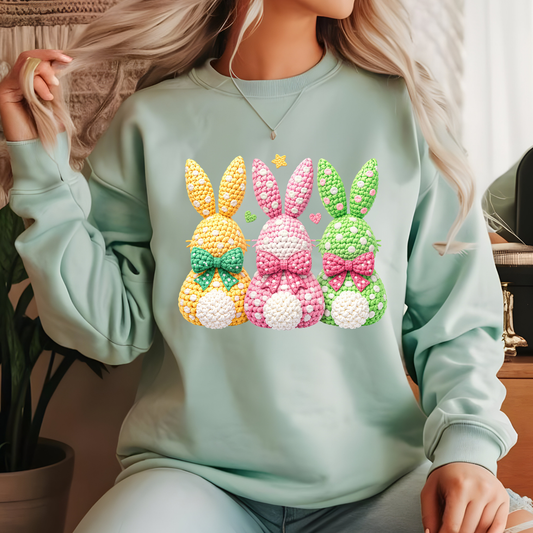 Faux Yarn Bunnies DTF Print