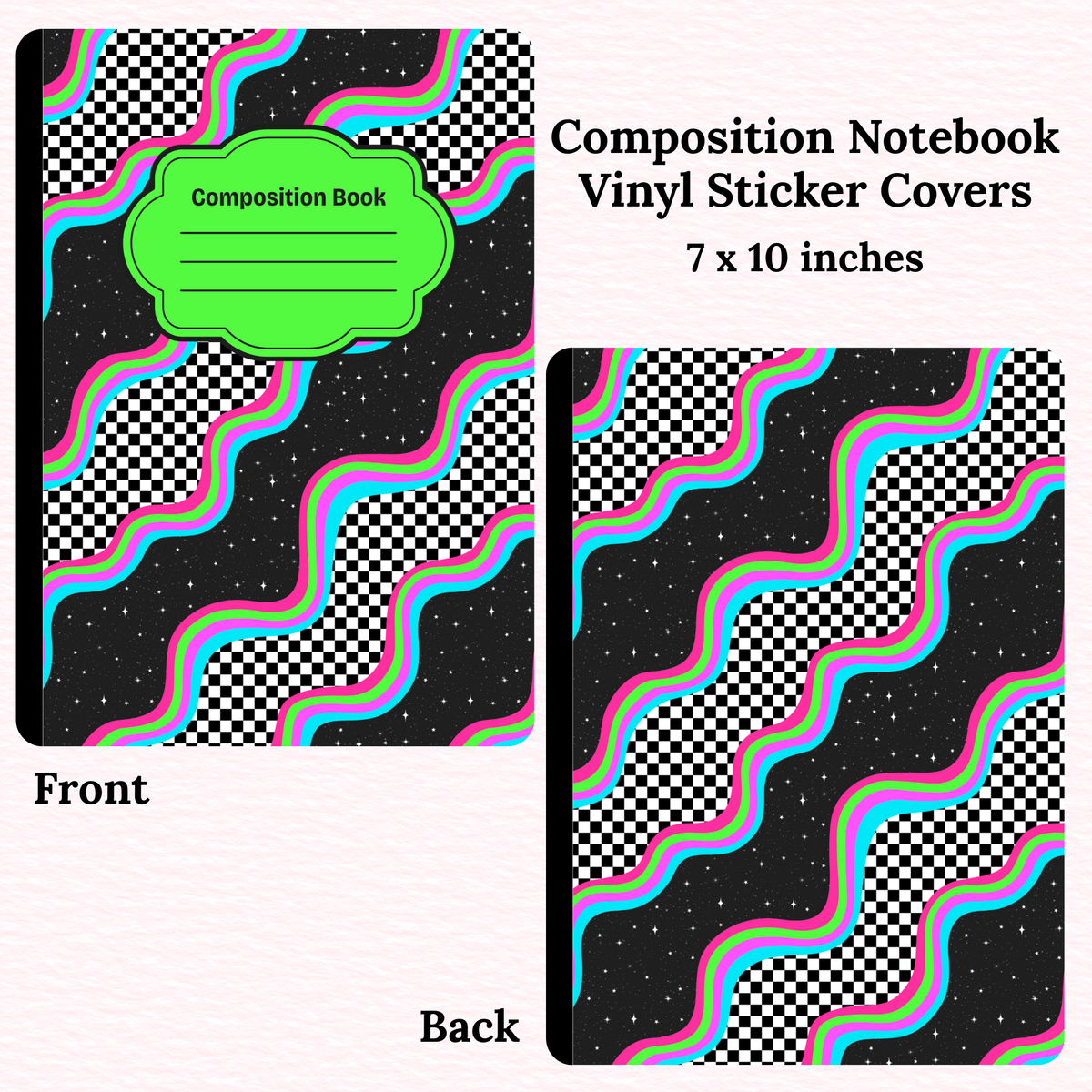 Wavy Stripes Composition Notebook Vinyl Cover