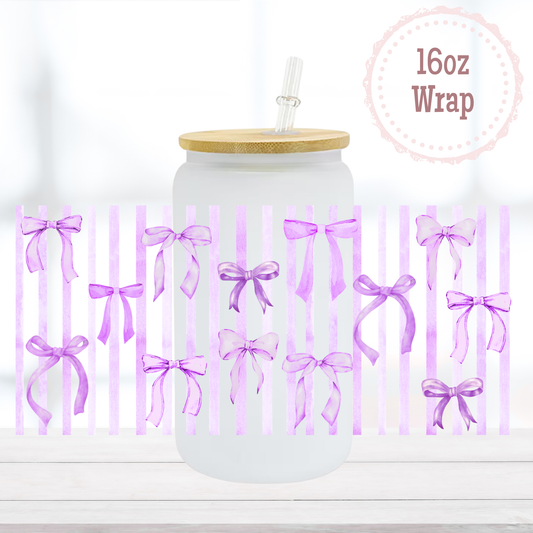 Purple Bows 16oz UVDTF Cup Wrap