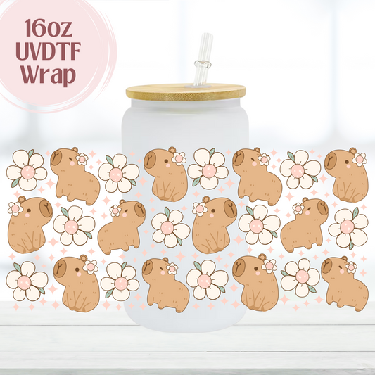 Capybara 16oz UVDTF Cup Wrap
