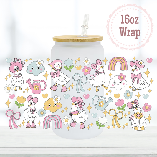 Cute Geese 16oz UVDTF Cup Wrap