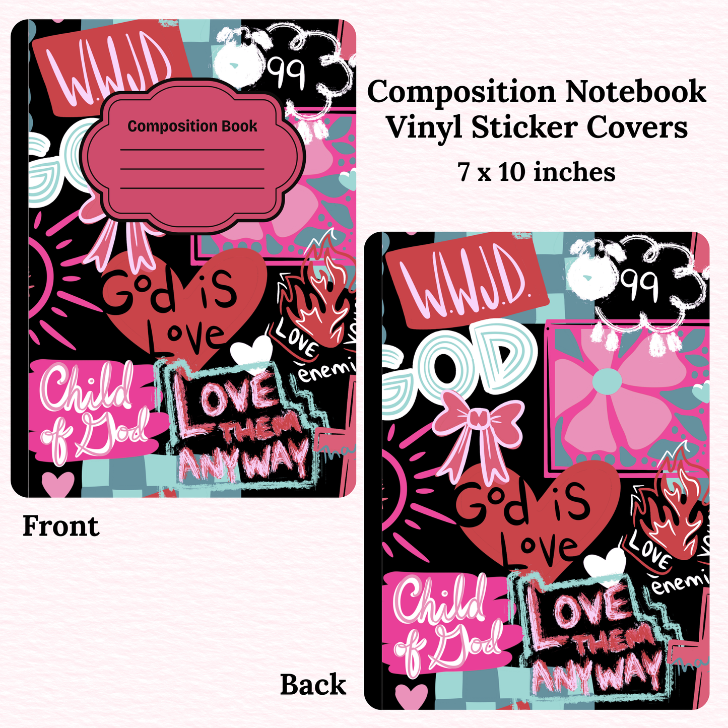 Love Faith Collage Notebook Vinyl Cover