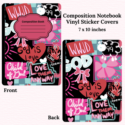 Love Faith Collage Notebook Vinyl Cover