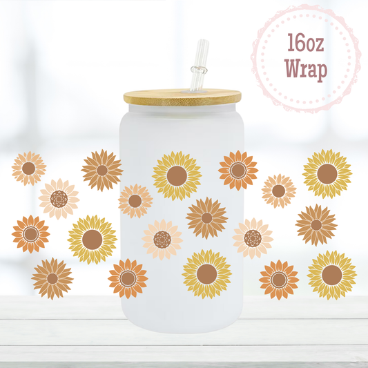 Sunflower 16oz UVDTF Cup Wrap