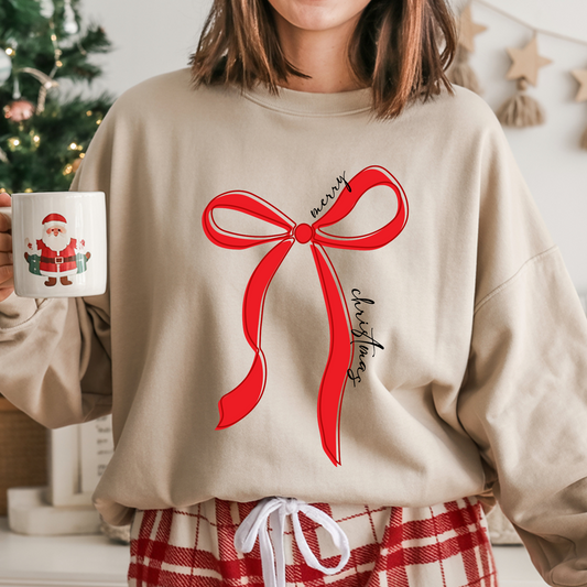Red Bow Christmas DTF Print