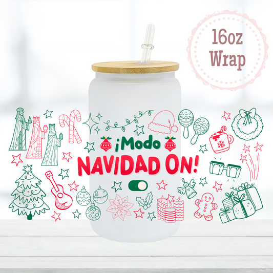 Navidad On 16oz UVDTF Cup Wrap