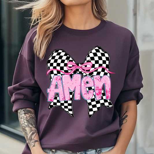 Amen Checkered DTF Print