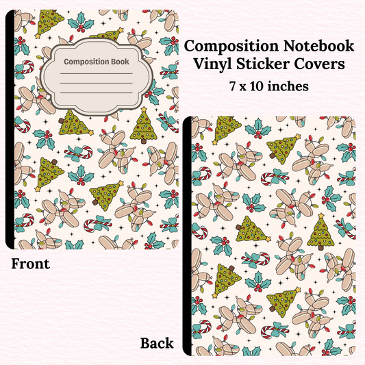 Christmas Balloon Dogs Composition Notebook Vinyl Cover