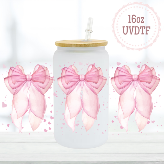 Large Pink Bows 16oz UVDTF Cup Wrap