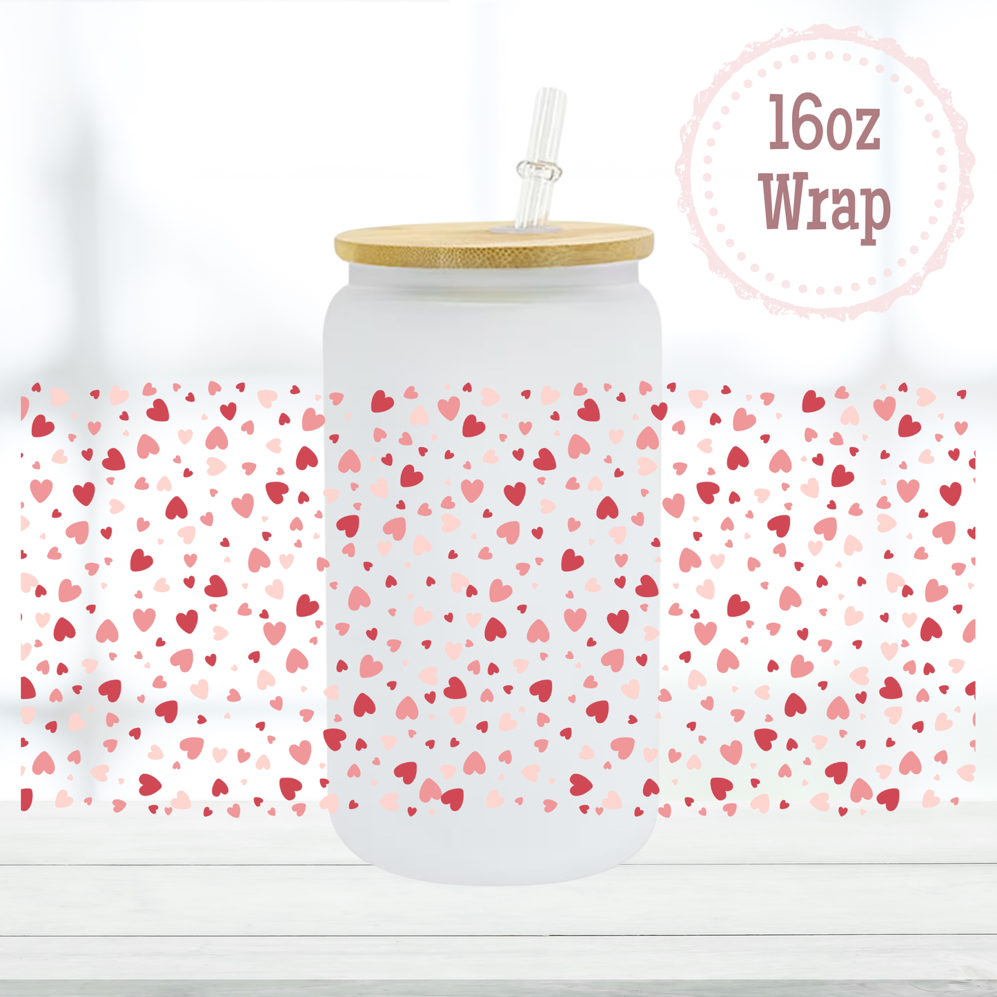 Mini Hearts 16oz UVDTF Cup Wrap
